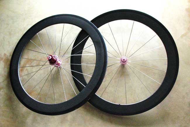 CARBON TUBULAR 650C WHEELSET pink (image for) CARBON TUBULAR 650C WHEELSET pink