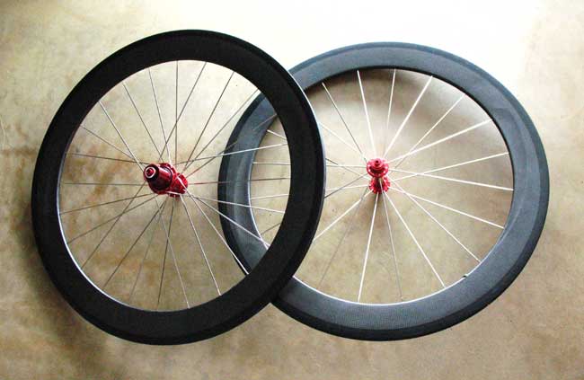 CARBON TUBULAR 650C WHEELSET red (image for) CARBON TUBULAR 650C WHEELSET red