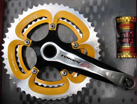 ALLOY CRANKSET 50/34 gold/silver (image for) ALLOY CRANKSET 50/34 gold/silver