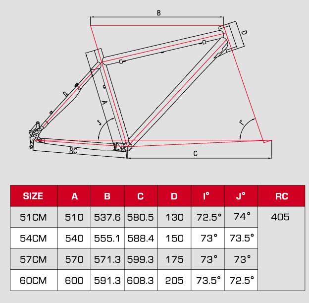 TOKEN CORSA FRAME GEOMETRY (image for) TOKEN CORSA FRAME GEOMETRY