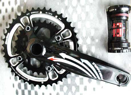 XC MTB DOUBLE INTEGRATED CRANKSET silver (image for) XC MTB DOUBLE INTEGRATED CRANKSET silver