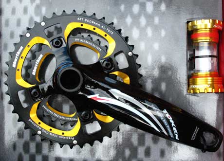 XC MTB DOUBLE INTEGRATED CRANKSET gold (image for) XC MTB DOUBLE INTEGRATED CRANKSET gold