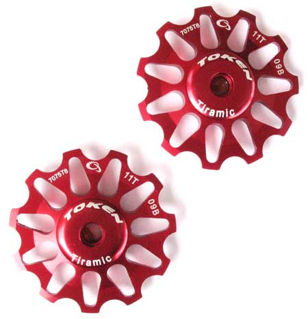 REAR DERAILLEUR PULLEY SET red S (image for) REAR DERAILLEUR PULLEY SET red S